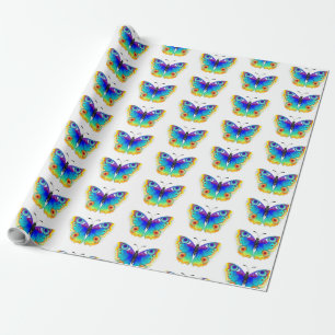 Papier Cadeau Oeil de paon arc-en-ciel