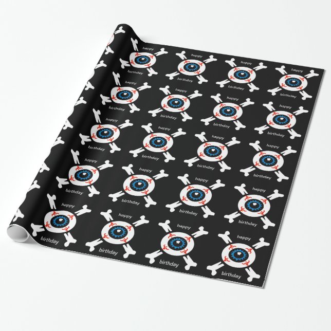 Papier Cadeau OEil et os croisés (Déroulé)