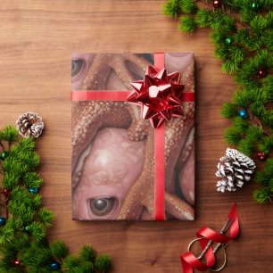 Papier Cadeau OEil et tentacules Aliens roses déplaisants