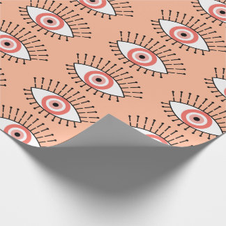 Papier Cadeau Oeil rose du corail du Boho
