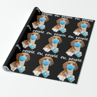 Papier Cadeau OEuf de People Dog Wearing Face Mask