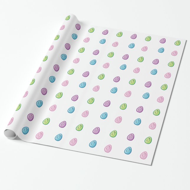 Papier Cadeau OEufs de Pâques colorés (Déroulé)