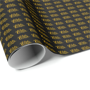 Papier Cadeau Œufs de Pâques en or
