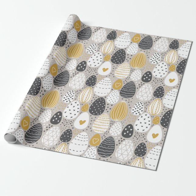 Papier Cadeau Oeufs de Pâques Pastel mignons (Déroulé)
