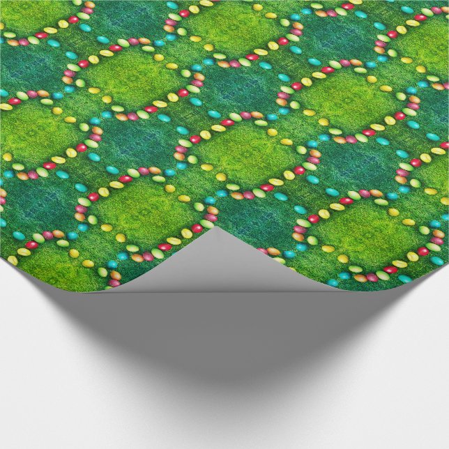 Papier Cadeau Oeufs Peints Motif Drôle Chasse aux Oeufs de Pâque (Coin)