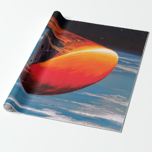 Papier Cadeau Œuvre d'art de la capsule spatiale du module de co