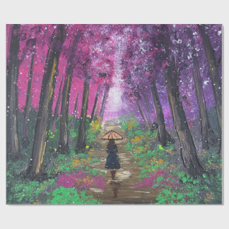 Papier Cadeau Œuvre d'art faite main - Promenade solitaire 