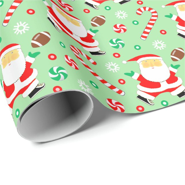 Papier Cadeau Offre de Noël de football (Coin rond)