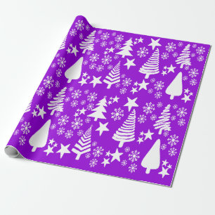 Papier Cadeau Oh Christmas Tree Papier d'emballage pourpre