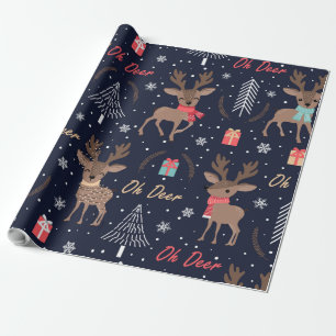 Papier Cadeau Oh Deer Cuties (à grande échelle)