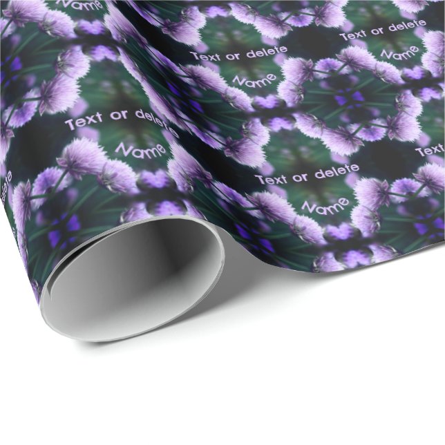 Papier Cadeau Oignon de Scallion Violet Fleur Personnalisé (Coin rond)