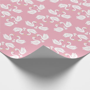 Papier Cadeau Oiseau Baby shower de cygnes avec la Couronne Co-E