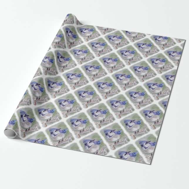 PAPIER CADEAU OISEAU BLEU DE PARADIS (Déroulé)