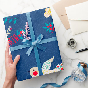 Papier Cadeau Oiseau d'art populaire Paix sur Terre