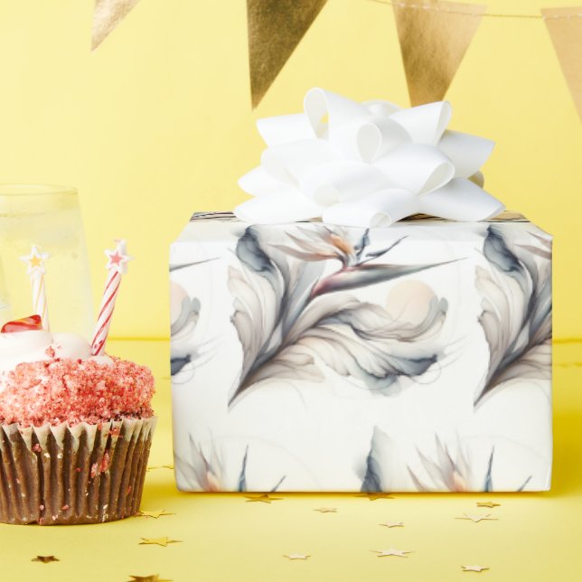 Papier Cadeau Oiseau de la Fleur du Paradis (Fête d'anniversaire)