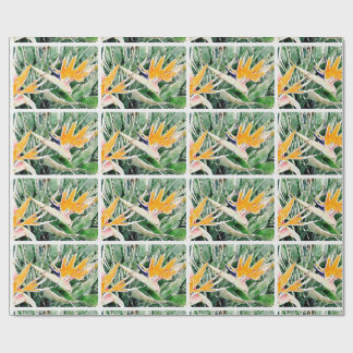 Papier Cadeau Oiseau du paradis hawaïen tropical