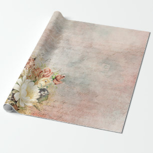 Papier Cadeau Oiseau floral vintage