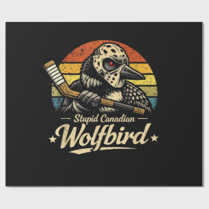 Papier Cadeau Oiseau loup canadien stupide