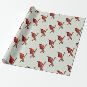 Papier Cadeau Oiseau rouge cardinal du nord