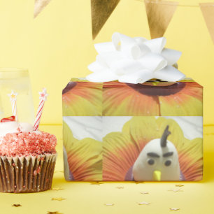 Papier Cadeau Oiseau sculpté en Tournesol Imprimer