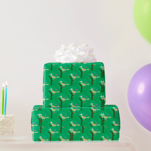 Papier Cadeau Oiseau vert et arbre Motif Nature inspirée