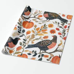 Papier Cadeau Oiseaux aquarelle boho – Inspiré de la nature arti