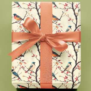 Papier Cadeau Oiseaux chanteurs sur les branches