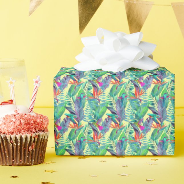 Papier Cadeau Oiseaux d'aquarelle (Fête d'anniversaire)