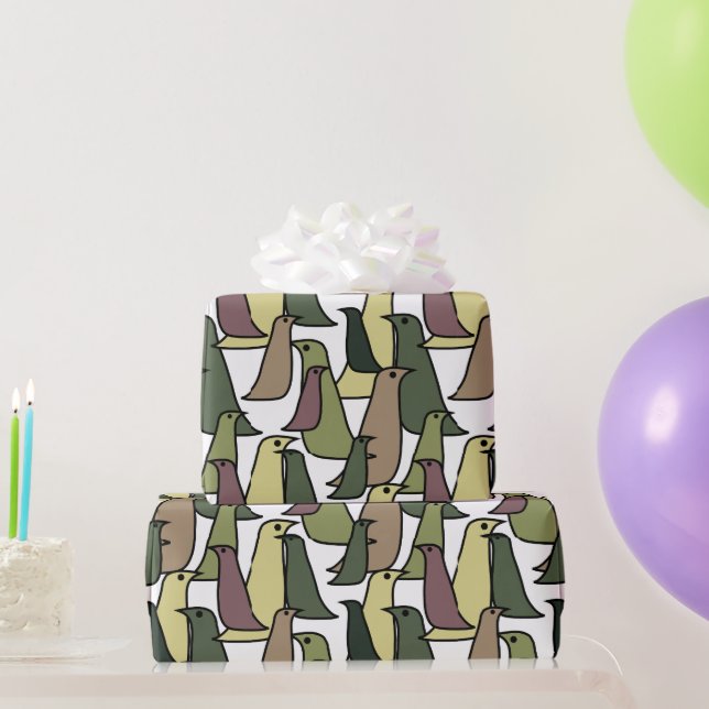 Papier Cadeau Oiseaux de Camouflage (Cadeaux de fête)