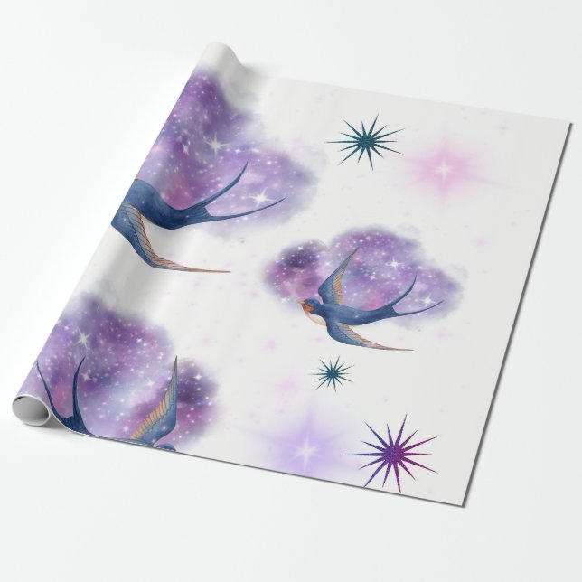 Papier Cadeau Oiseaux de paradis (Déroulé)