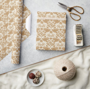 Papier Cadeau Oiseaux de plumes - Crème
