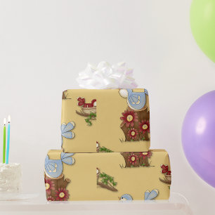 Papier Cadeau Oiseaux de printemps