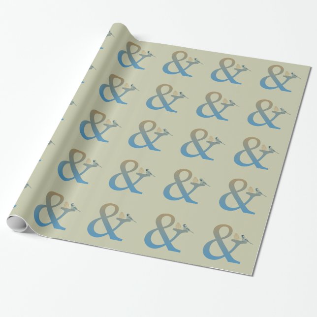 Papier Cadeau Oiseaux d'esperluète (Déroulé)