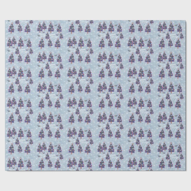 Papier Cadeau Oiseaux paisibles et papier d'emballage d'arbres (Couture)