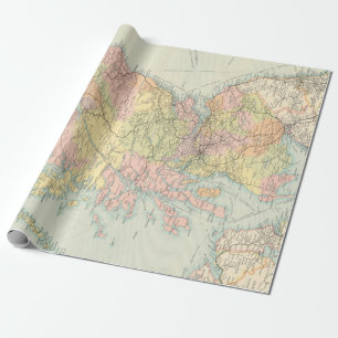 Papier Cadeau Old Scotland Map (1912) Papier d'enveloppement