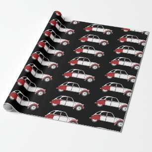 Papier Cadeau Oldtimer 2CV Dolly Rouge