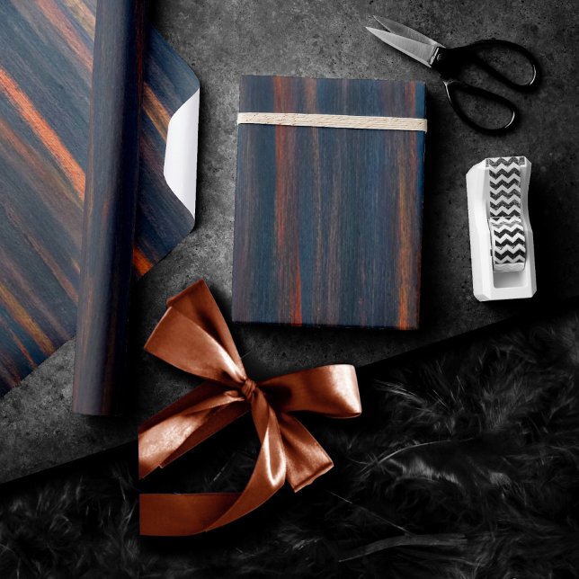 Papier Cadeau Olive Abstrait | Bleu foncé Vert Cuivre Tone de la (Créateur téléchargé)