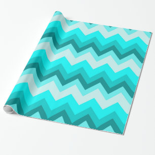 Papier Cadeau Ombre Girly Motif Turquoise Turquoise Chevron