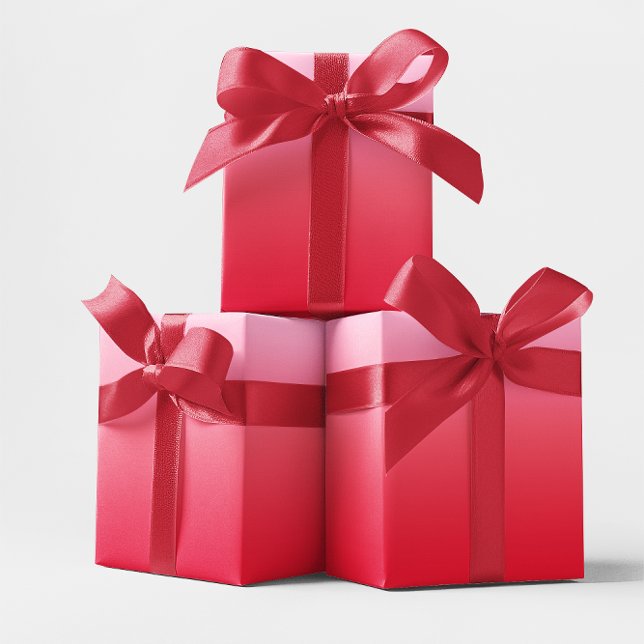 Papier Cadeau Ombre rose à rouge (Pink to Red Ombre Wrapping Paper)