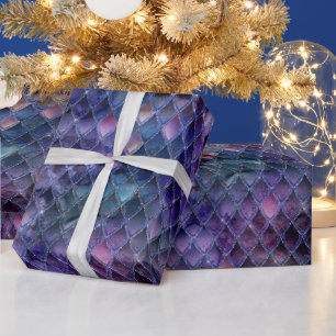 Papier Cadeau Ombre violet chatoyante et Parties scintillant Dra