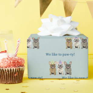 Papier Cadeau On aime faire la fête !  Bouledogue français
