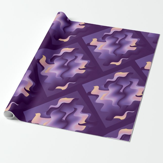 Papier Cadeau Ondes violettes (Déroulé)