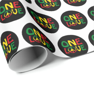 Papier Cadeau One Love, Reggae design
