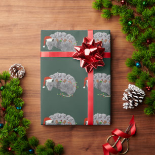 Papier Cadeau Opossum Noël Baby Possum enveloppé dans les lumièr