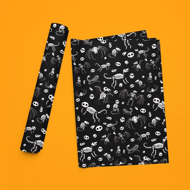 Papier Cadeau Options de couleur Motif des squelettes animaux d' (Créateur téléchargé)