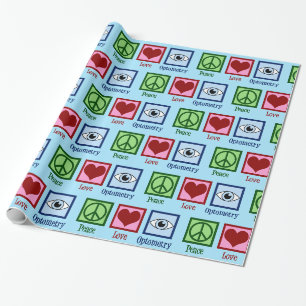 Papier Cadeau Optométriste mignon de la paix et de l'optométrie