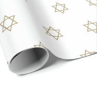 Or blanc moderne étoile de David motif élégant