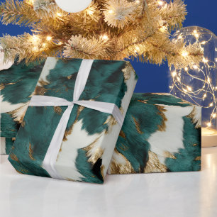Papier Cadeau Or blanc vert