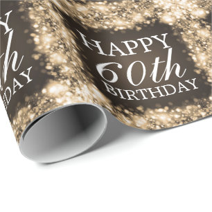 Papier Cadeau Or de scintillement de lumières de joyeux