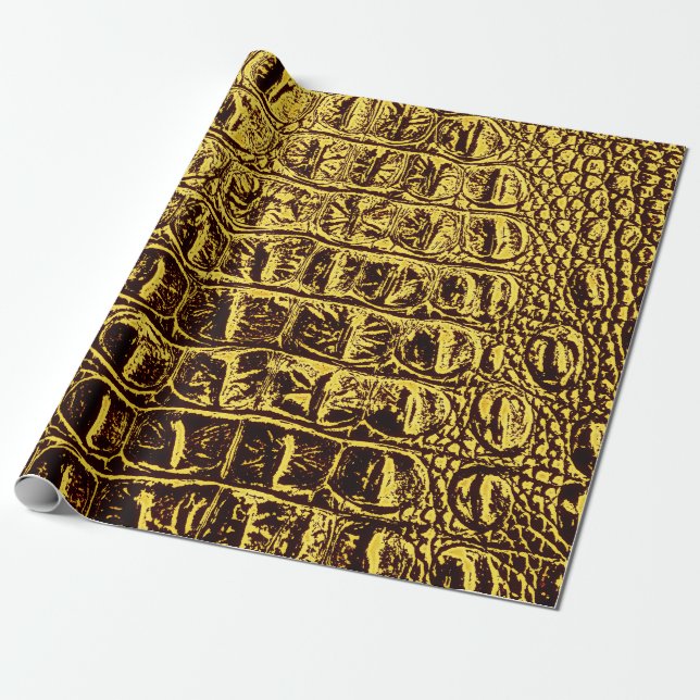 PAPIER CADEAU OR MÉTALLIQUE ALLIGATOIRE (Déroulé)